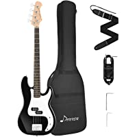 Los mejores  - Donner Pack Bajo Electrico 4 Cuerdas Bajo Eléctrico Tamaño Completo con bolsa- correa de guitarra y cable de guitarra…